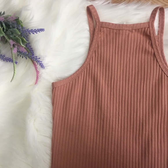 Bozzolo Coral/Peach High Neck Halter Tank Top L - Picture 6 of 6